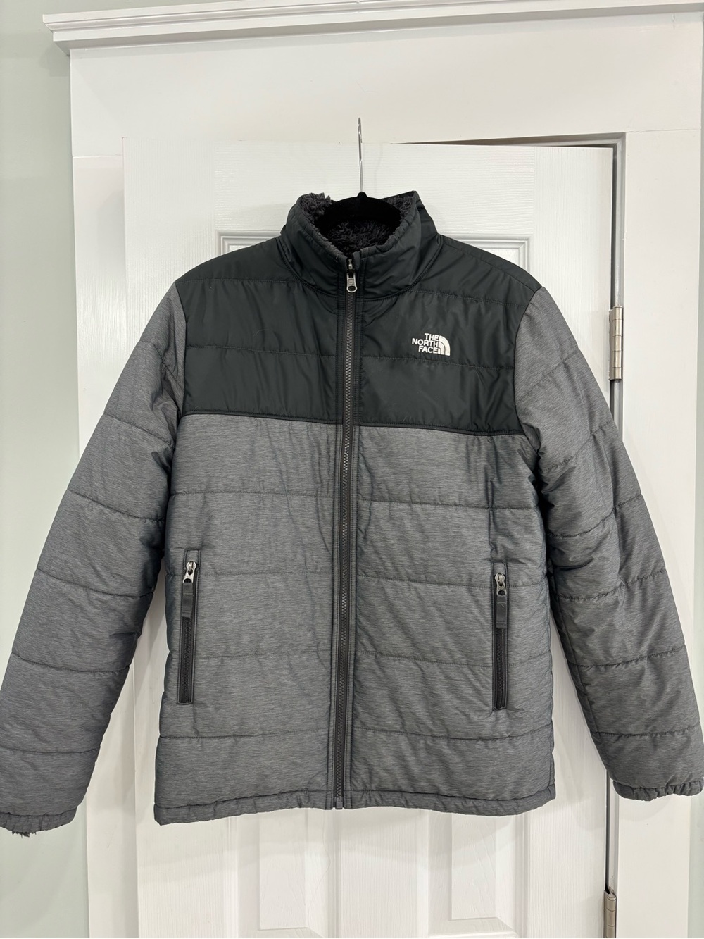 The North Face Two-Tone Gray and Black Quilted Jacket